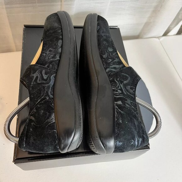 Alegria Kourtney Slickery‎ Clogs Comfort Shoes Women Size 37 Black Suede Leather - Picture 8 of 12